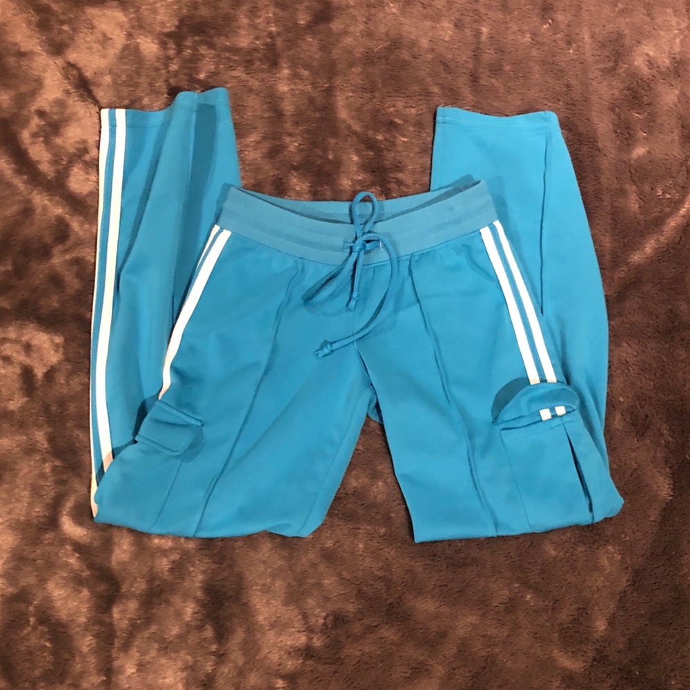 Blue adidas track pants